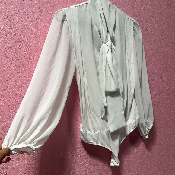 Eva Mendes NY & Co. Puff Sleeved Cream Blouse Size Small - Picture 6 of 6